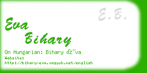 eva bihary business card